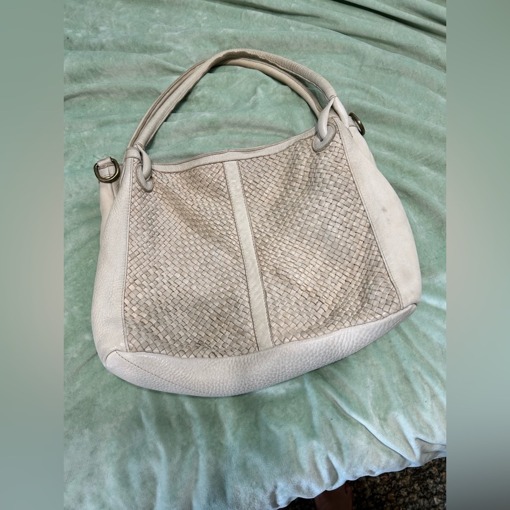 Sundance hobo bag off white ivory woven leather Shoulder Bag purse